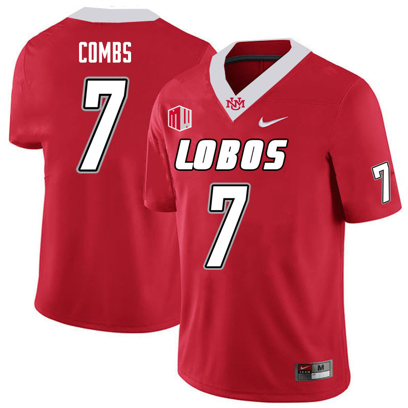 Men-Youth #7 Tavian Combs New Mexico Lobos 2023 College Football Jerseys Stitched-Cherry